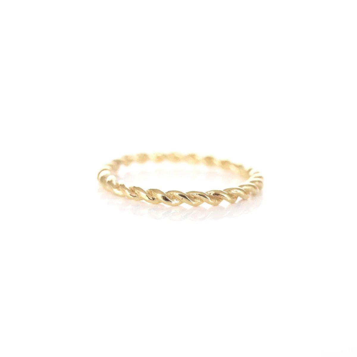 14K SOLID GOLD - FEARLESS THIN CABLE LINK BAND RING - SO PRETTY CARA COTTER