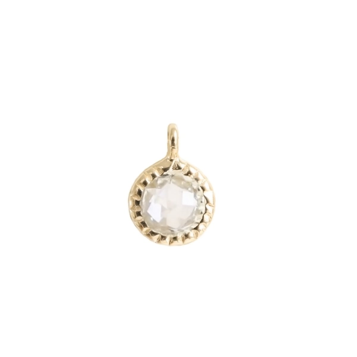 14K SOLID GOLD - LEGACY NAMESAKE CHARM - WHITE TOPAZ - SO PRETTY CARA COTTER