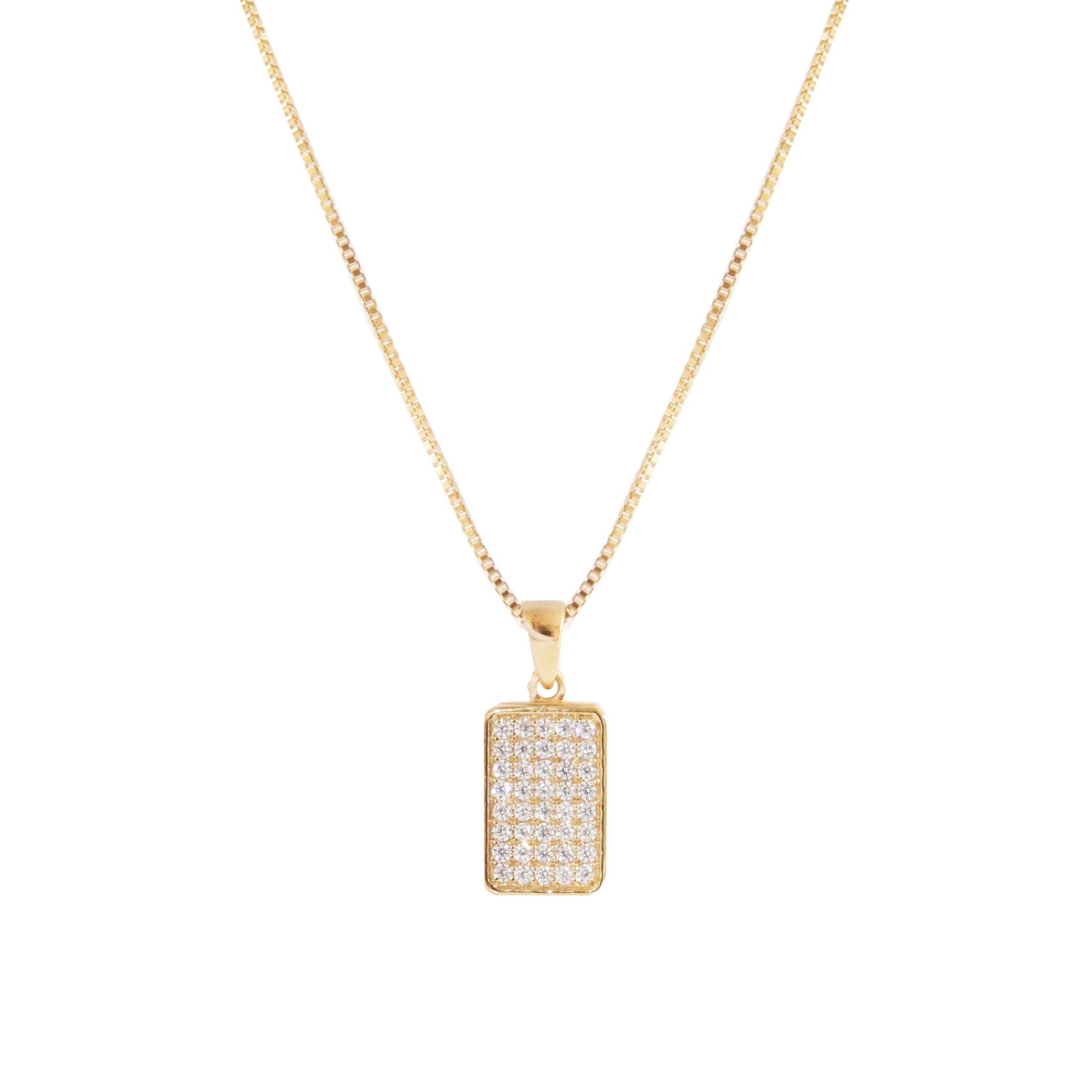 14K SOLID GOLD - LOVE DAINTY DOG TAG NECKLACE - DIAMOND - SO PRETTY CARA COTTER