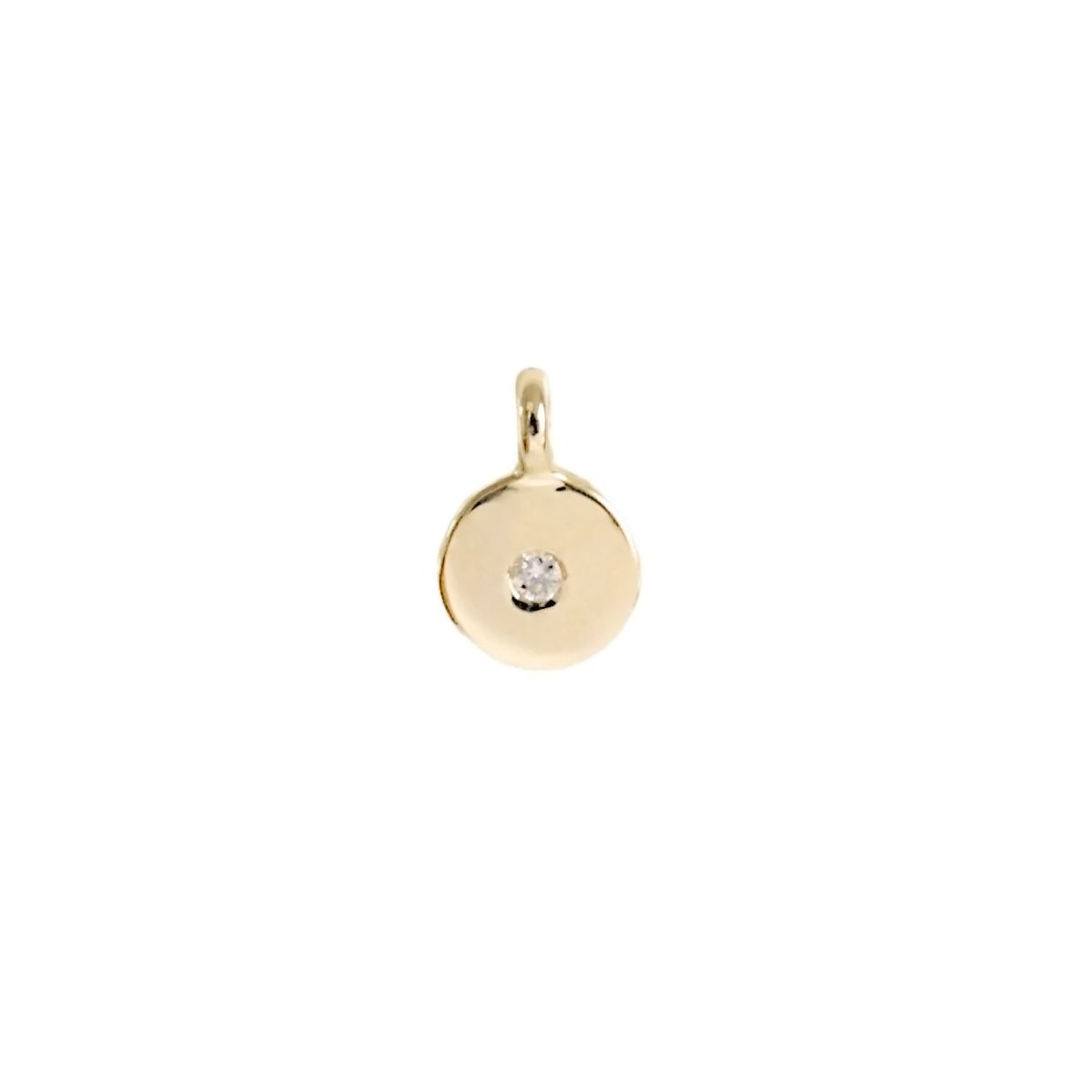 14K SOLID GOLD - LOVE NAMESAKE DISK CHARM - DIAMOND - SO PRETTY CARA COTTER