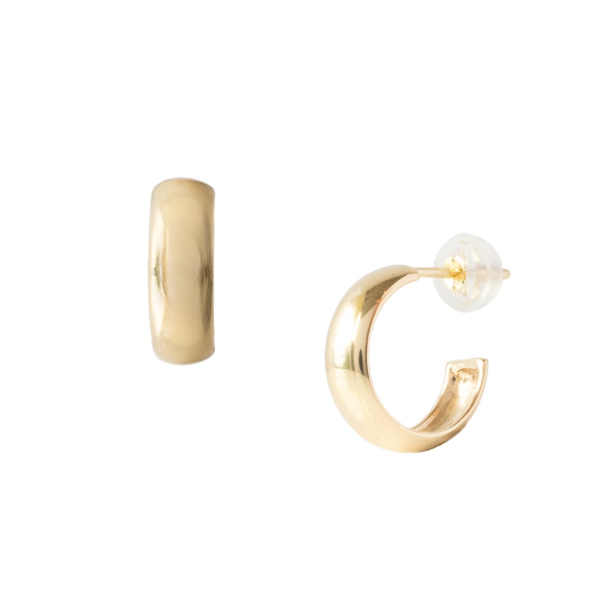 14K SOLID GOLD - POISE HUGGIE HOOPS - SO PRETTY CARA COTTER