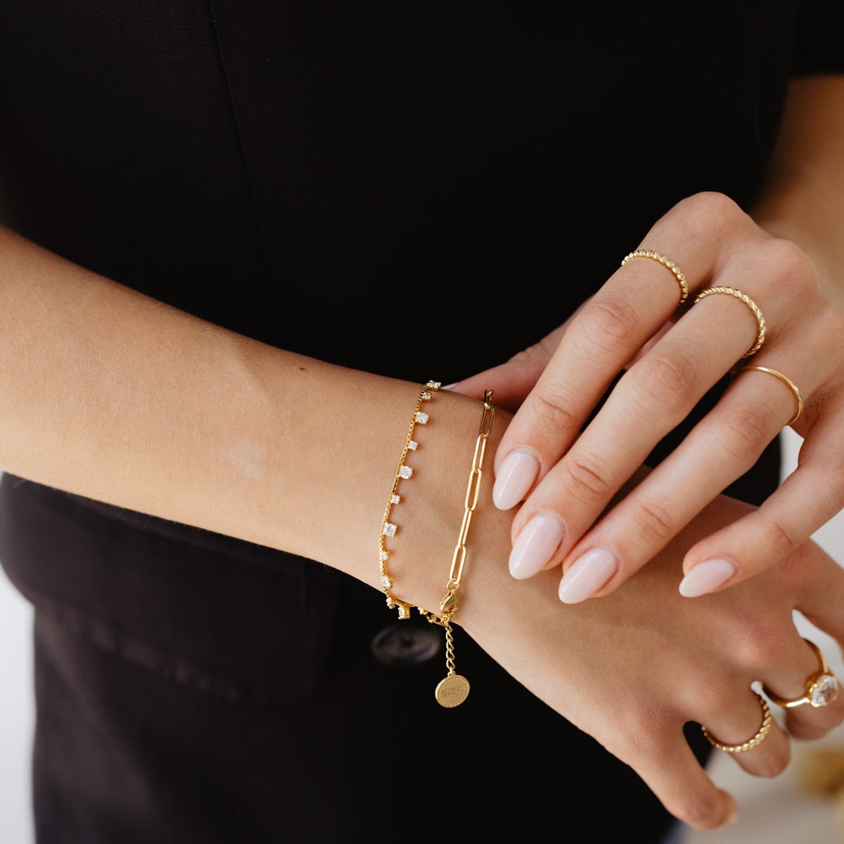 14K SOLID GOLD - POISE OVAL LINK BRACELET - 7.5&quot; - SO PRETTY CARA COTTER