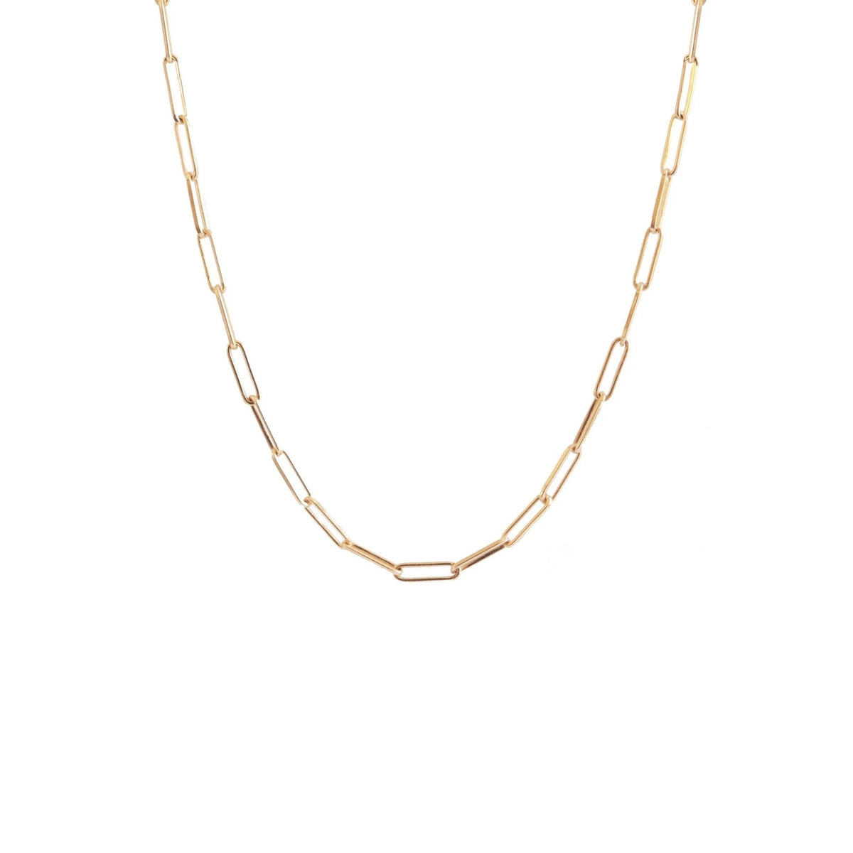 14K SOLID GOLD - POISE SHORT OVAL LINK NECKLACE - 17&quot; - SO PRETTY CARA COTTER