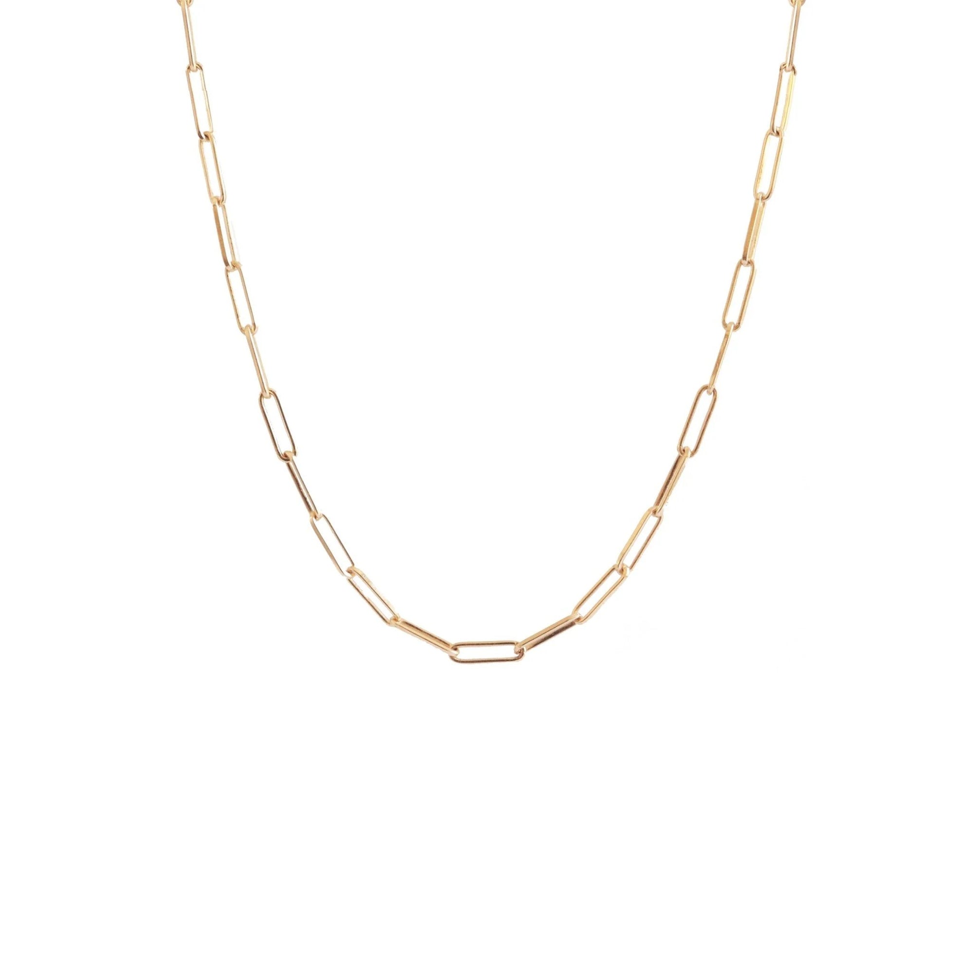 14K SOLID GOLD - POISE SHORT OVAL LINK NECKLACE - 17" - SO PRETTY CARA COTTER