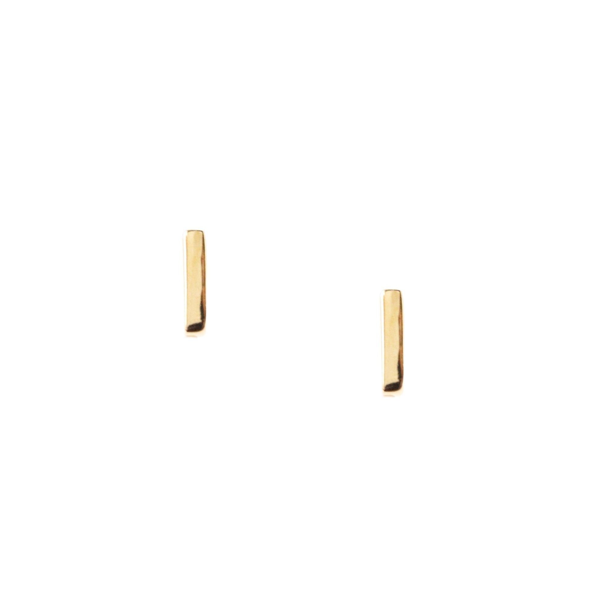 14K SOLID GOLD - TINY POISE BAR STUDS - SO PRETTY CARA COTTER