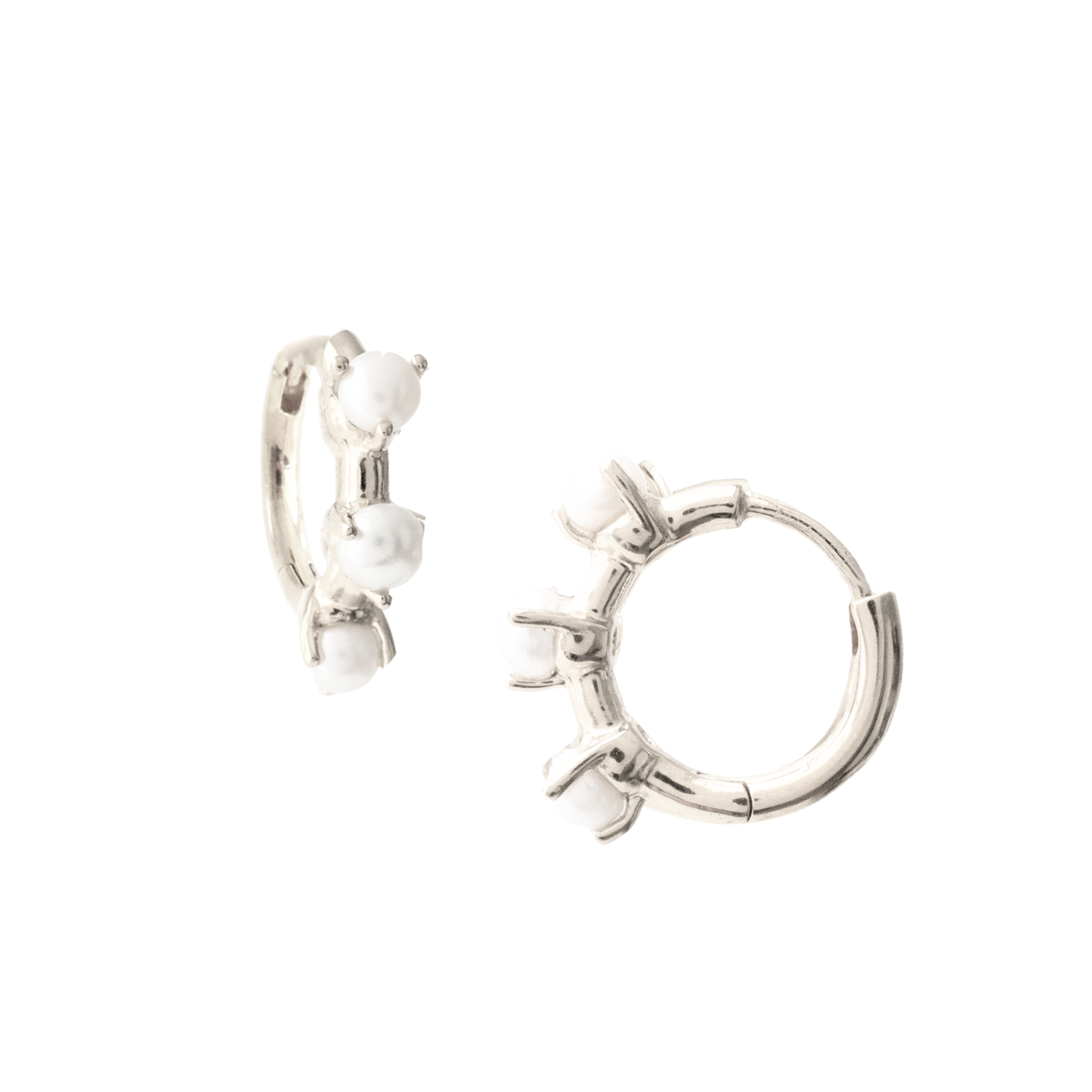 Scattered Love Huggie Hoops - Pearl