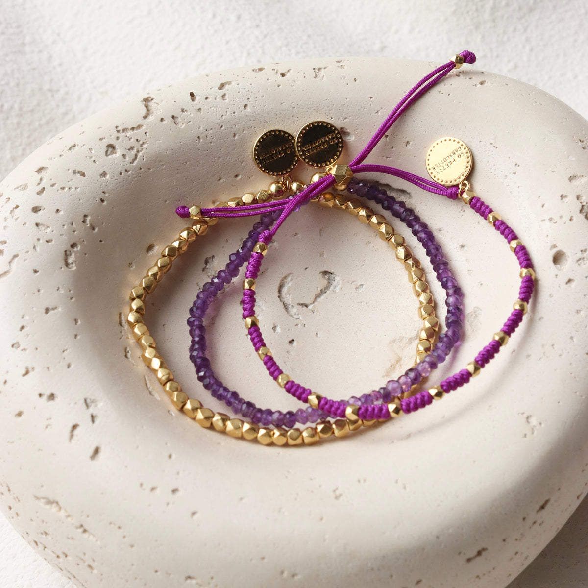 Joy Adjustable Friendship Bracelet - Purple