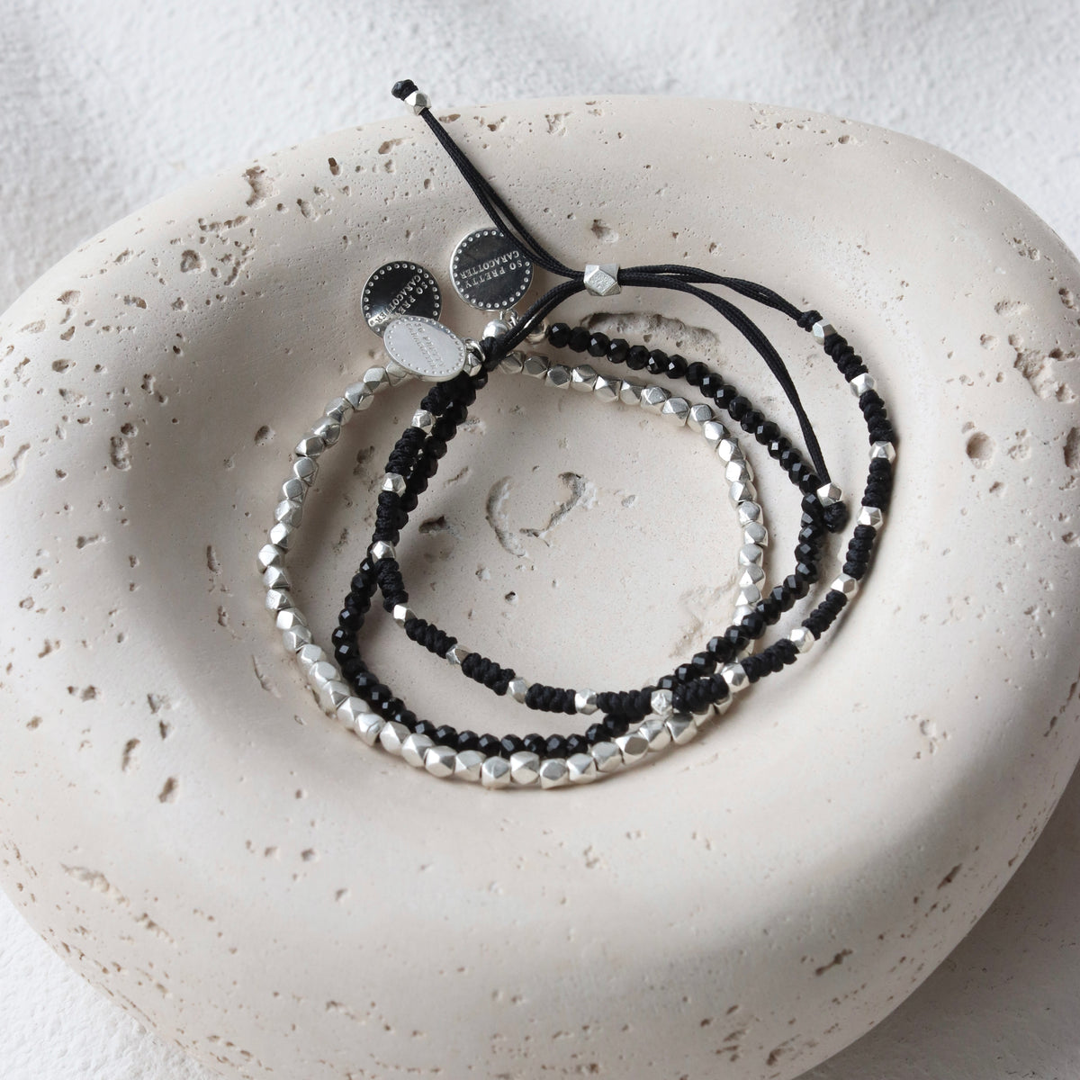 Iconic Beaded Stretch Bracelet - Black Onyx