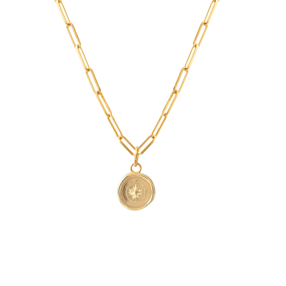 Winnipeg Jets Wax Seal Oval  Link Pendant Necklace