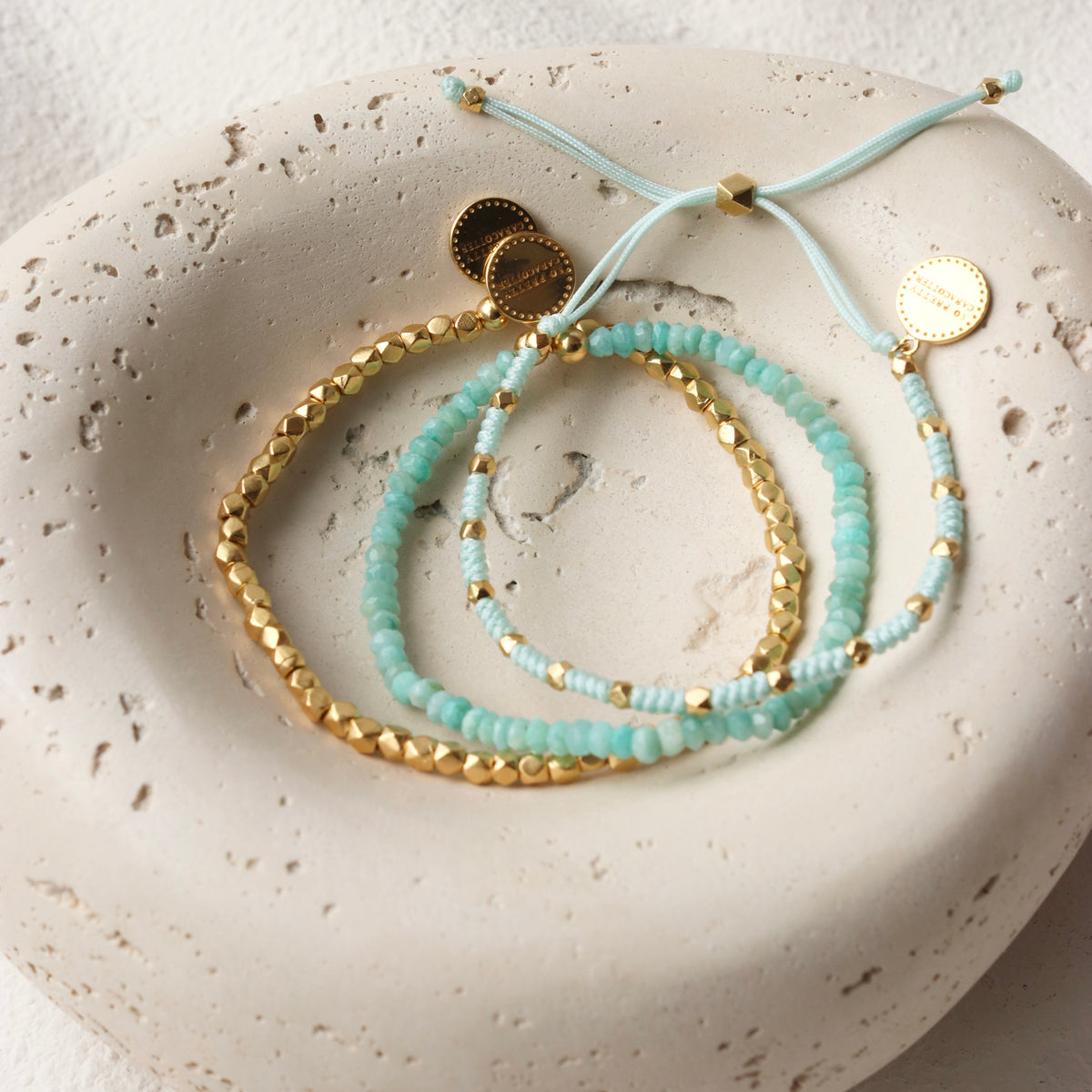 Iconic Beaded Stretch Bracelet - Amazonite