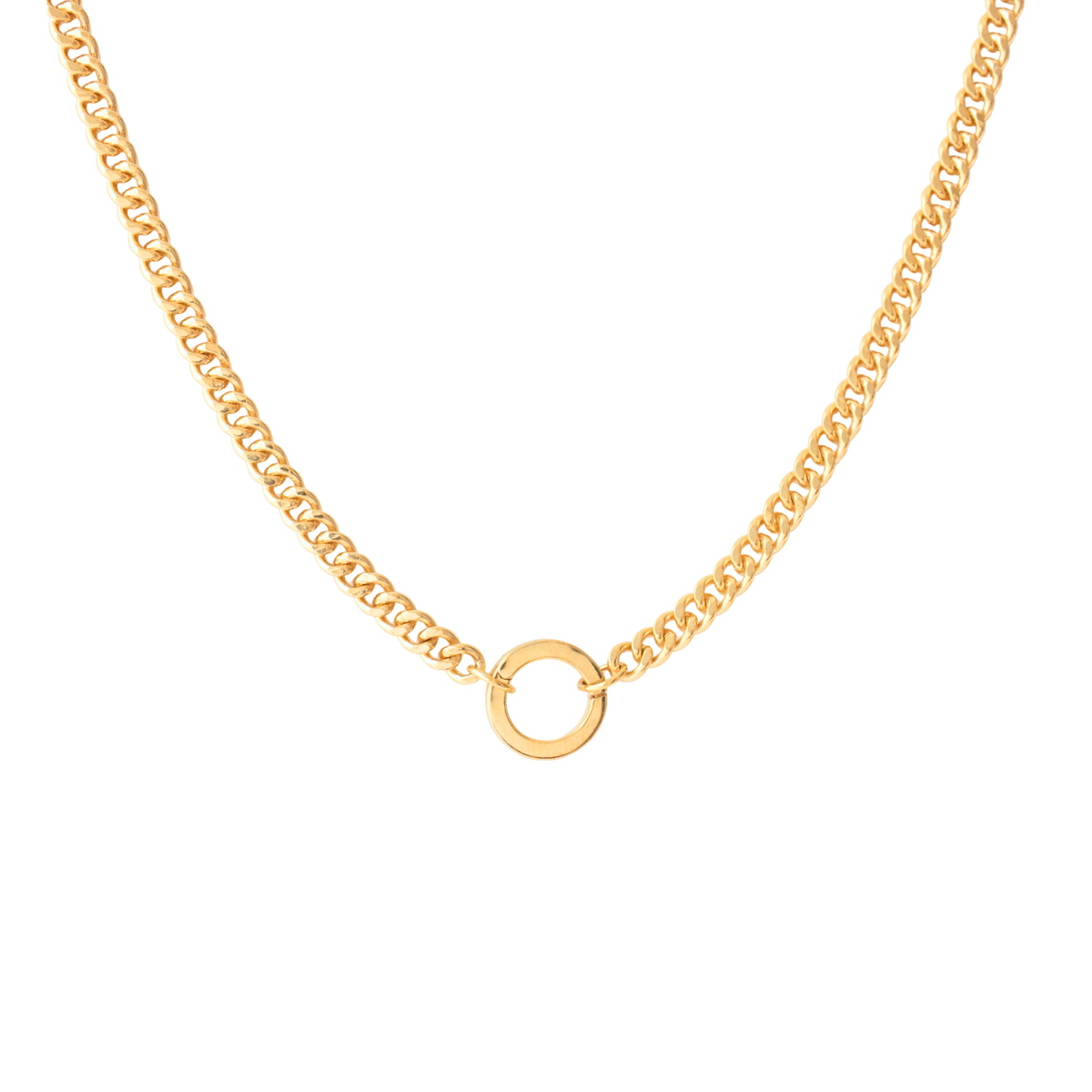 Charming Heavy Cable Link Open Ended Necklace - Gold - Choose Connector
