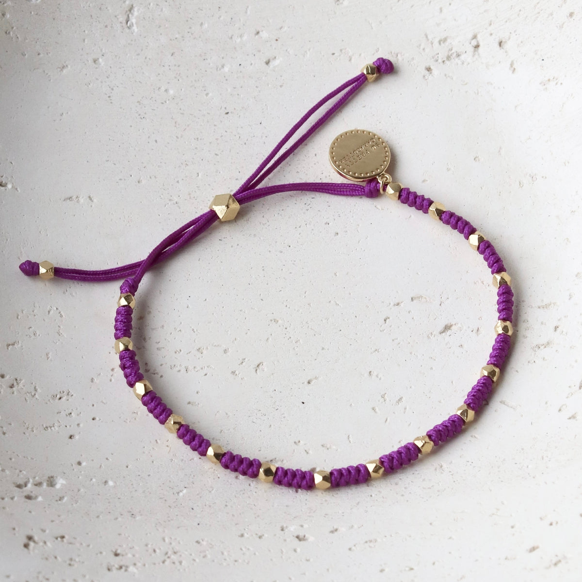 Joy Adjustable Friendship Bracelet - Purple