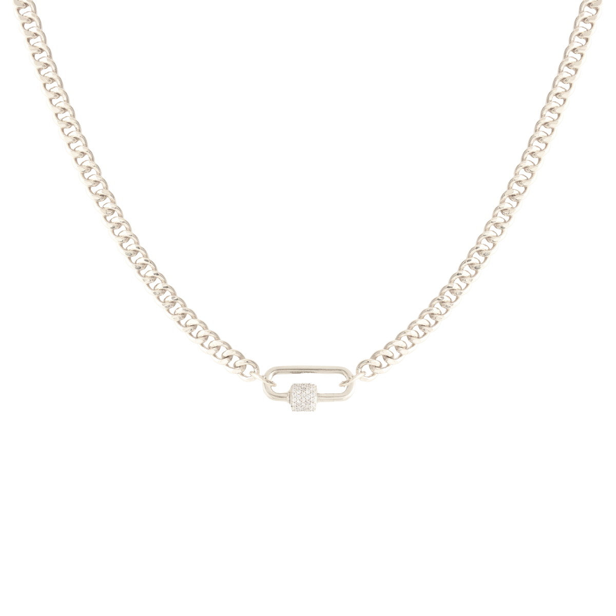 Charming Heavy Cable Link Open Ended Necklace - Silver - Choose Connector