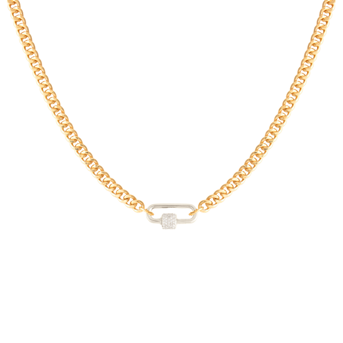 Charming Heavy Cable Link Open Ended Necklace - Gold - Choose Connector