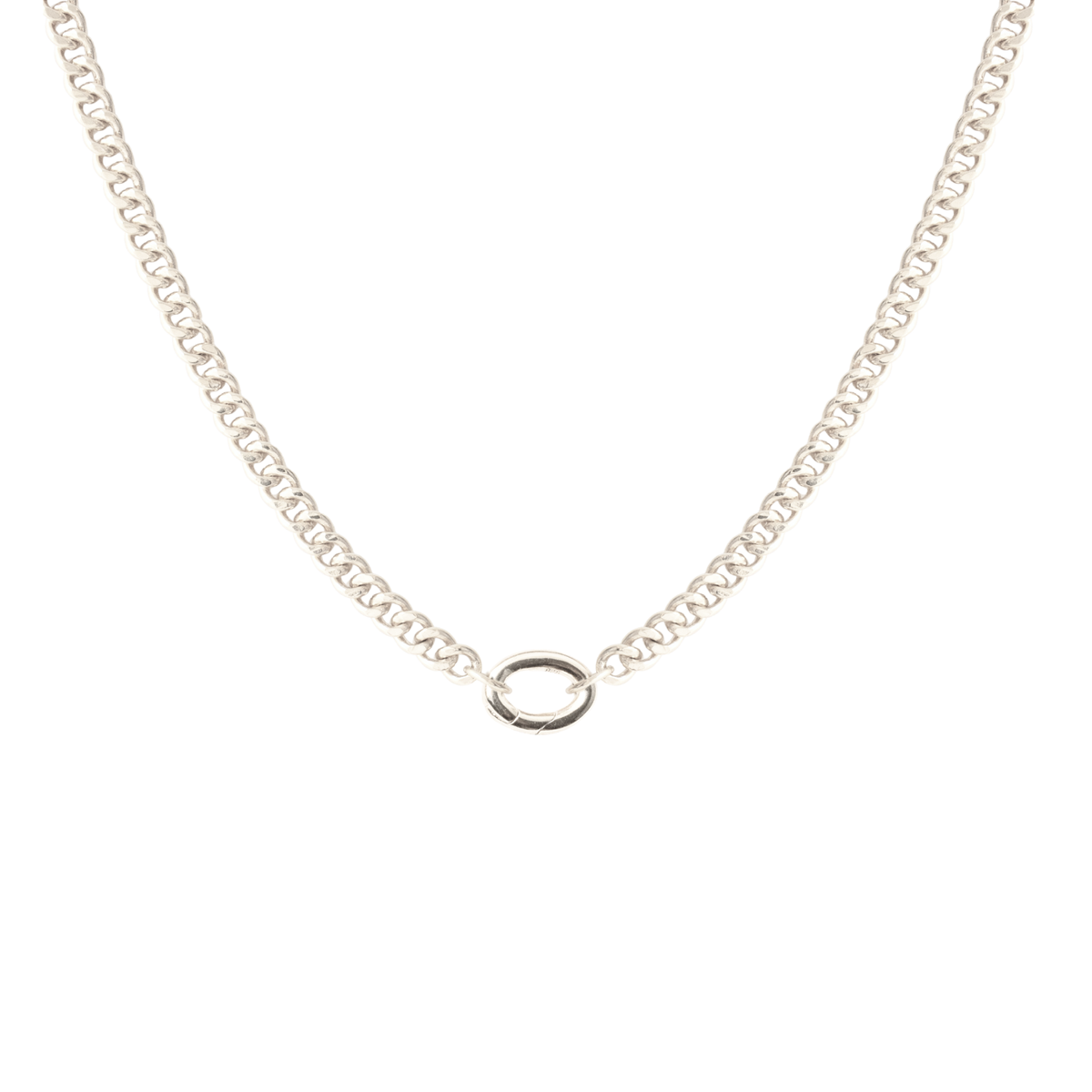 Charming Heavy Cable Link Open Ended Necklace - Silver - Choose Connector