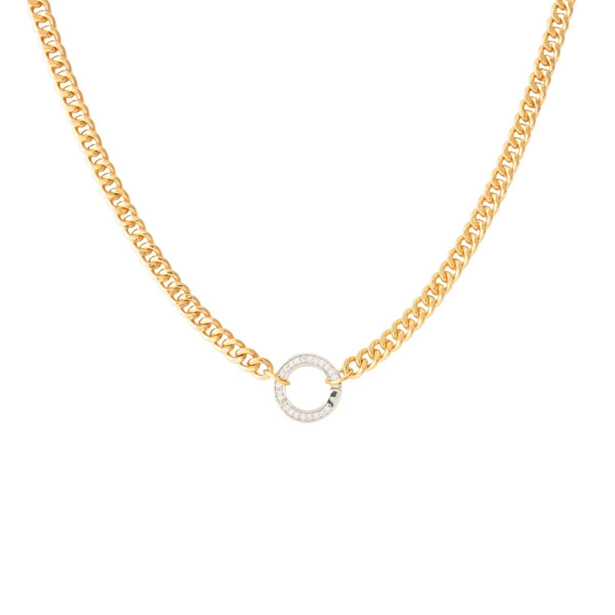 Charming Heavy Cable Link Open Ended Necklace - Gold - Choose Connector