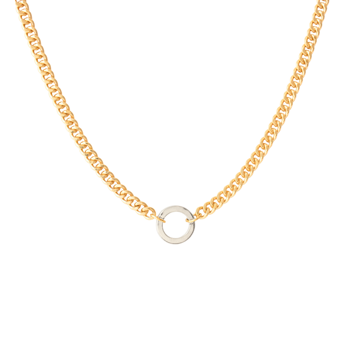 Charming Heavy Cable Link Open Ended Necklace - Gold - Choose Connector