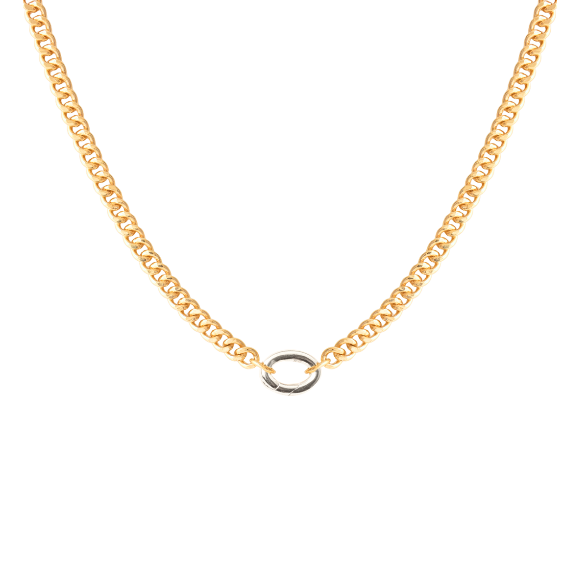 Charming Heavy Cable Link Open Ended Necklace - Gold - Choose Connector