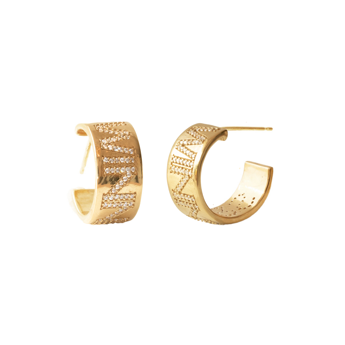 Winnipeg Jets Pave Cigar Band Hoop Earrings