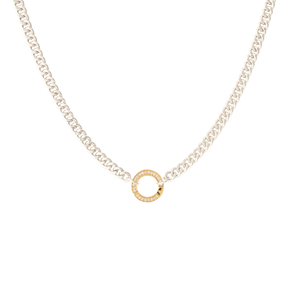 Charming Heavy Cable Link Open Ended Necklace - Silver - Choose Connector