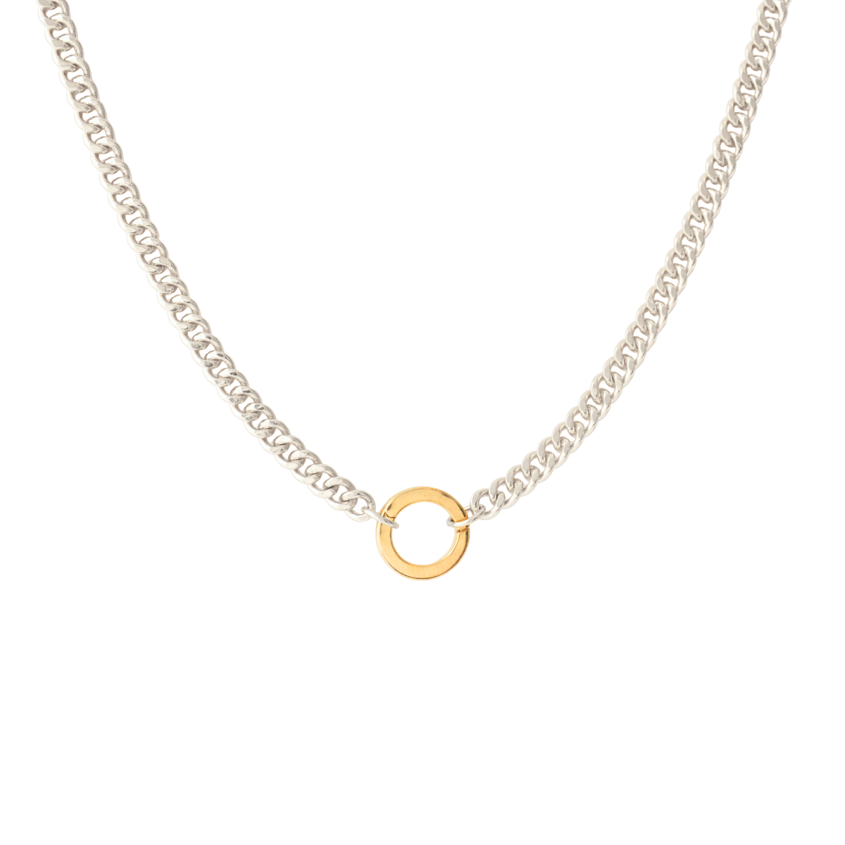 Charming Heavy Cable Link Open Ended Necklace - Silver - Choose Connector