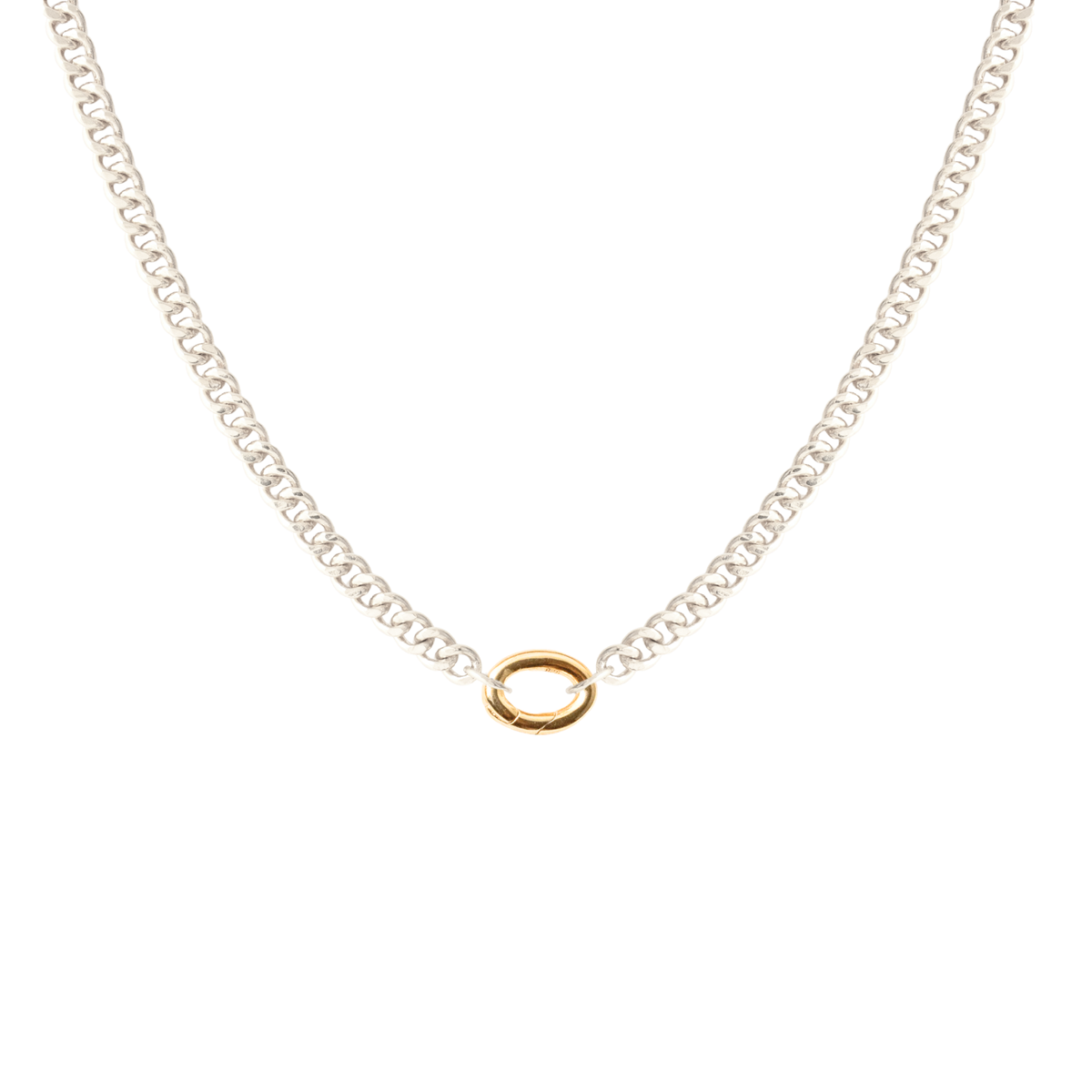 Charming Heavy Cable Link Open Ended Necklace - Silver - Choose Connector