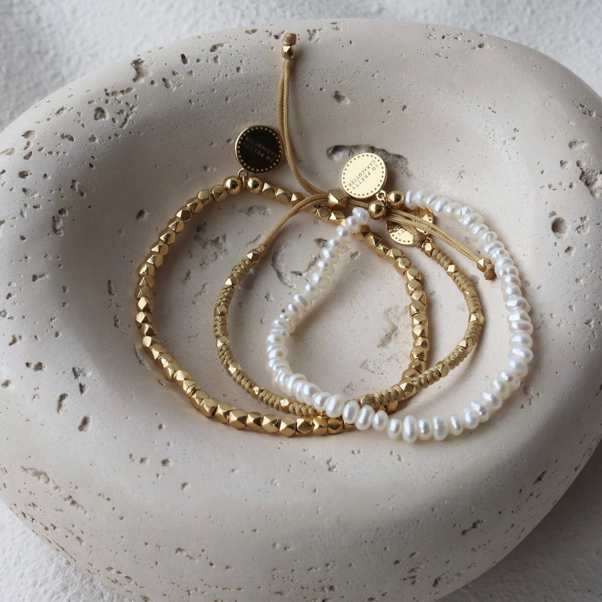 Iconic Metal Beaded Stretch Bracelet