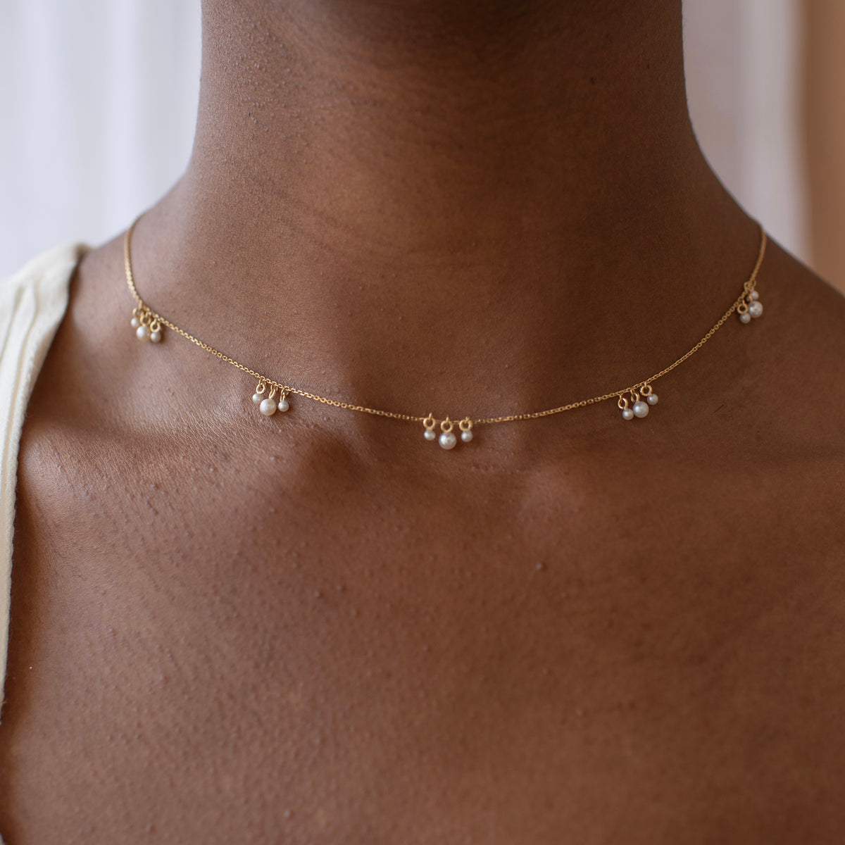 Radiant Cluster Necklace - Pearl