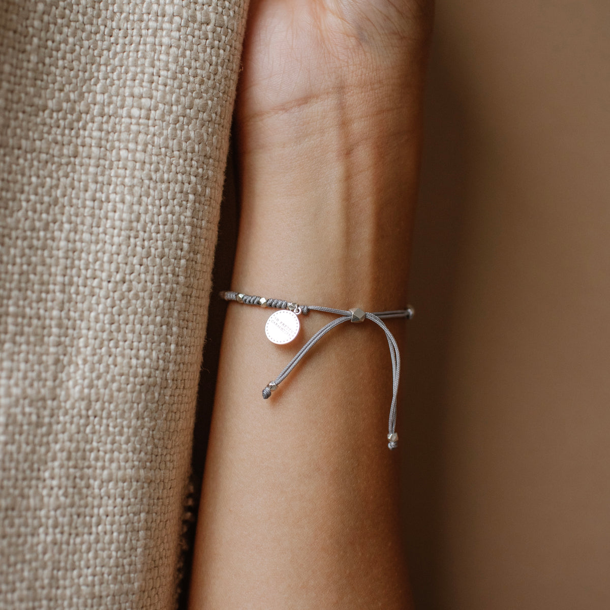 Joy Adjustable Friendship Bracelet - Grey