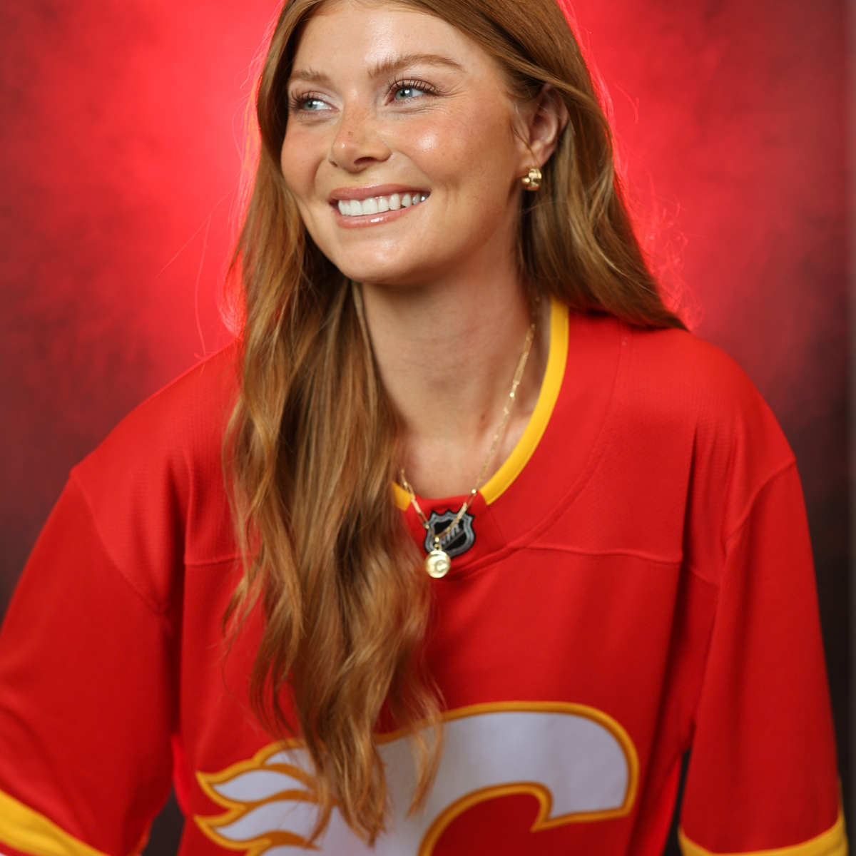 Calgary Flames Wax Seal Charm Hoop Earrings