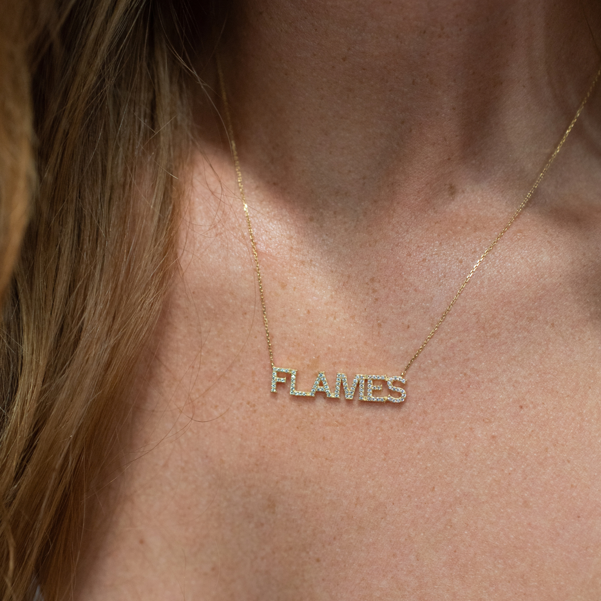 Calgary Flames Pave Necklace