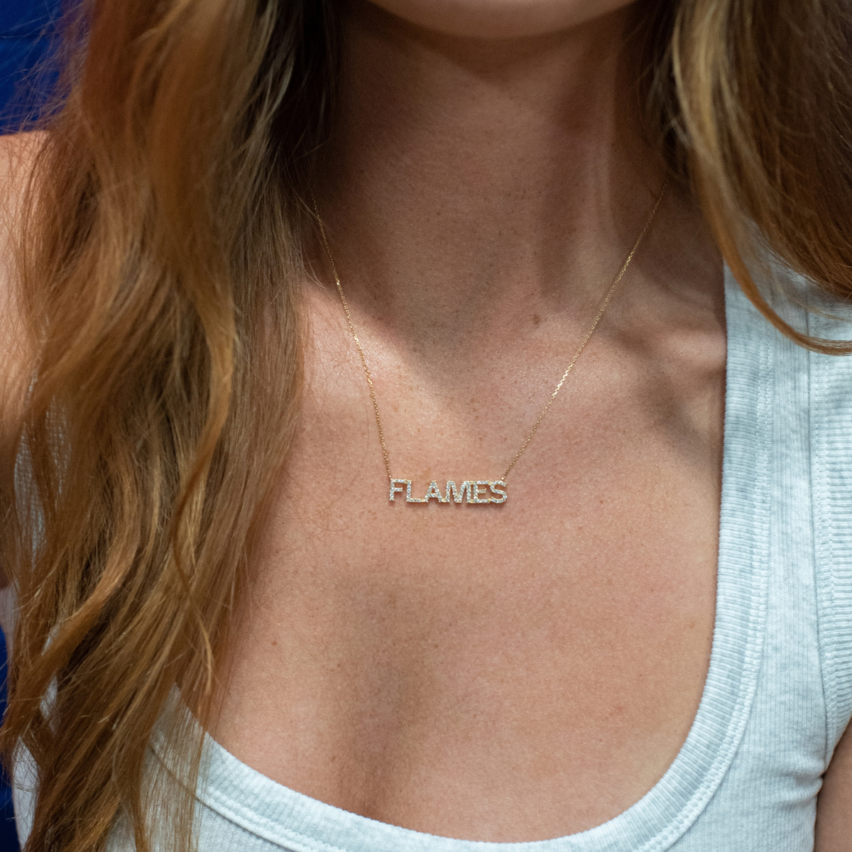 Calgary Flames Pave Necklace