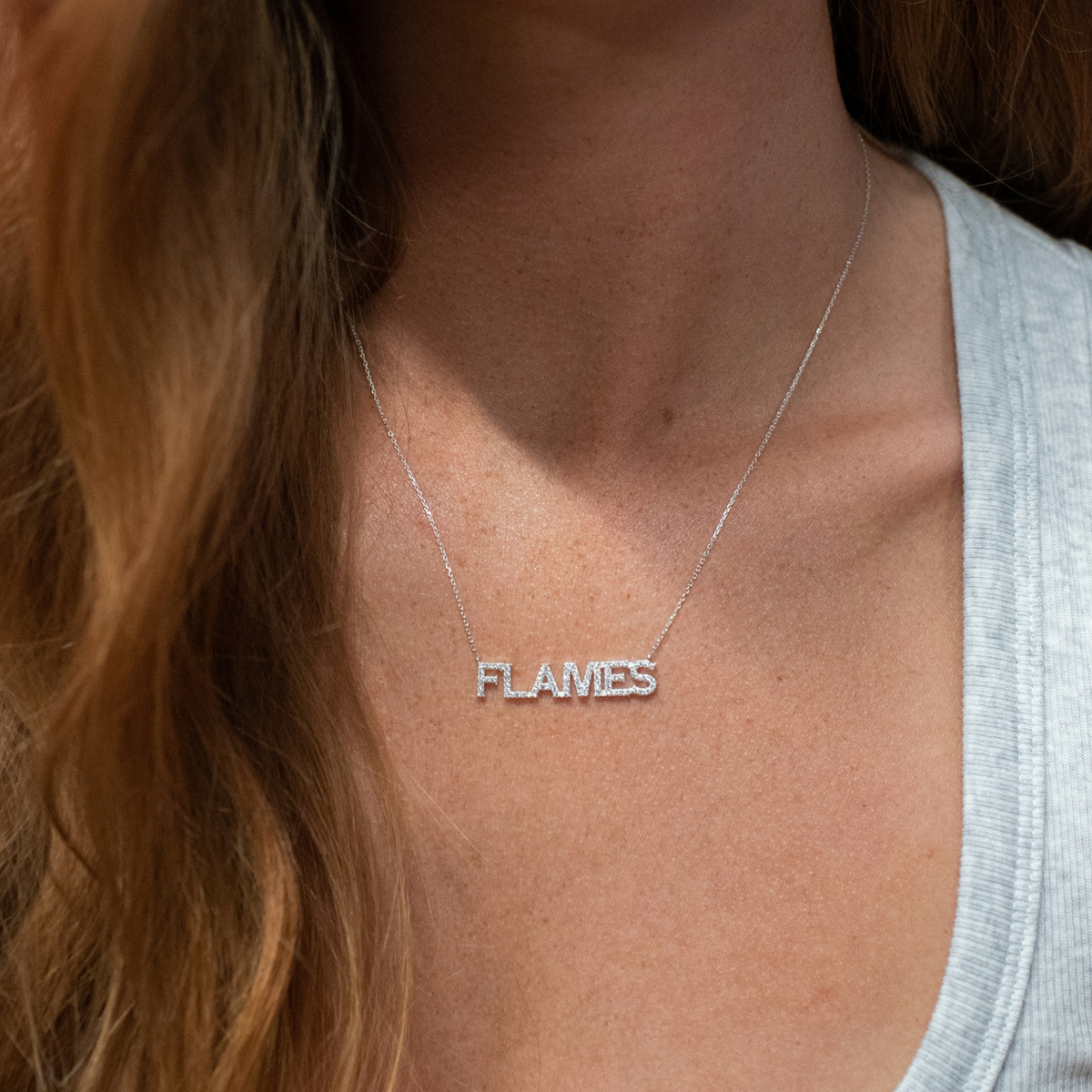 Calgary Flames Pave Necklace