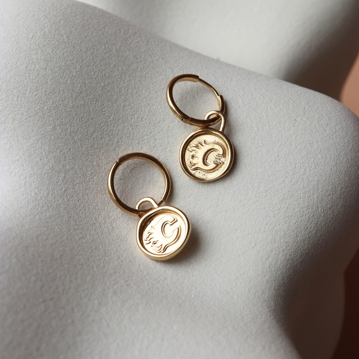 Calgary Flames Wax Seal Charm Hoop Earrings