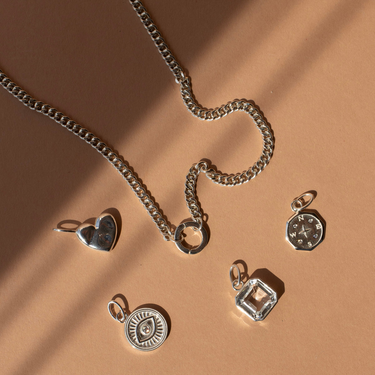 Charming Heavy Cable Link Open Ended Necklace - Gold - Choose Connector