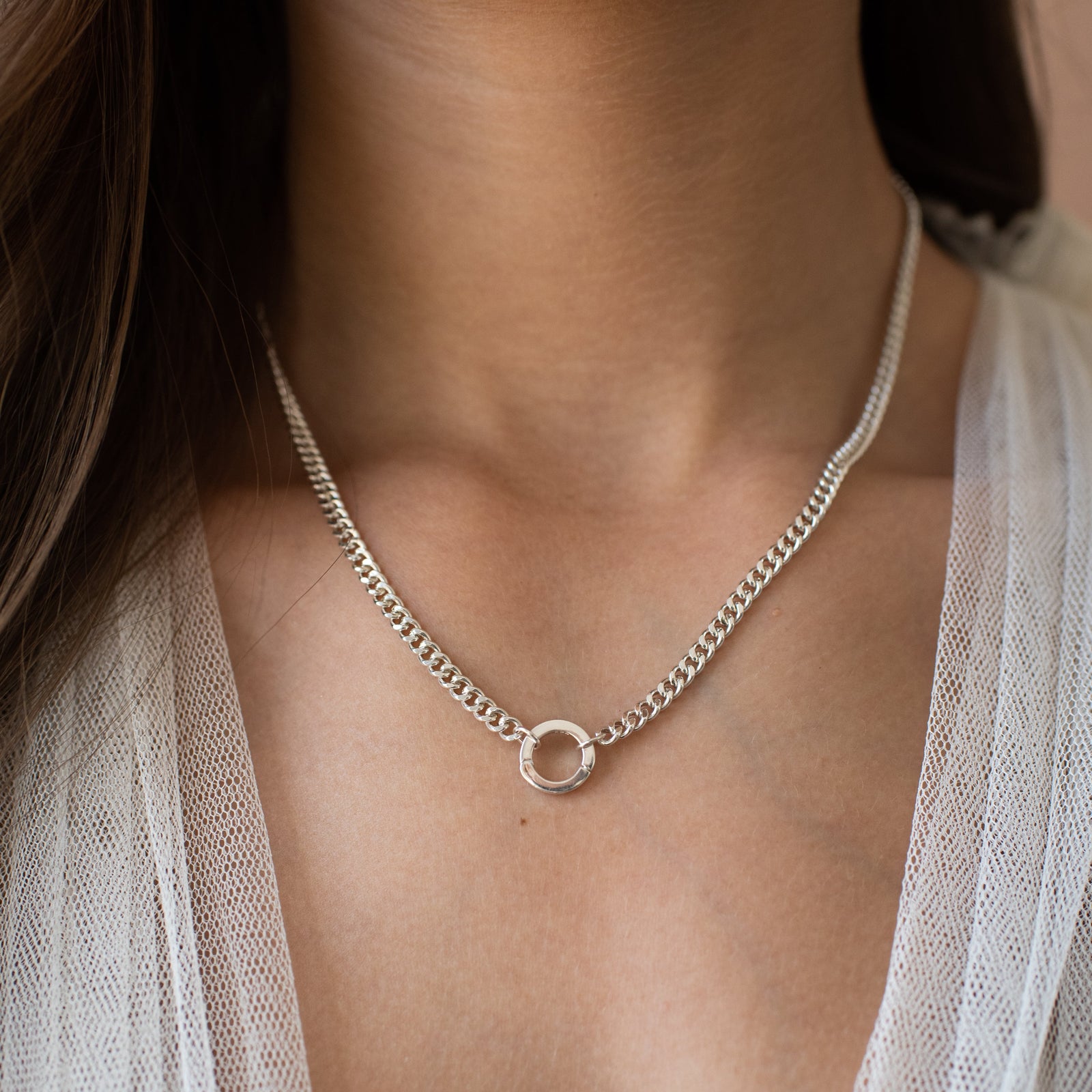 Charming Heavy Cable Link Open Ended Necklace - Choose Connector