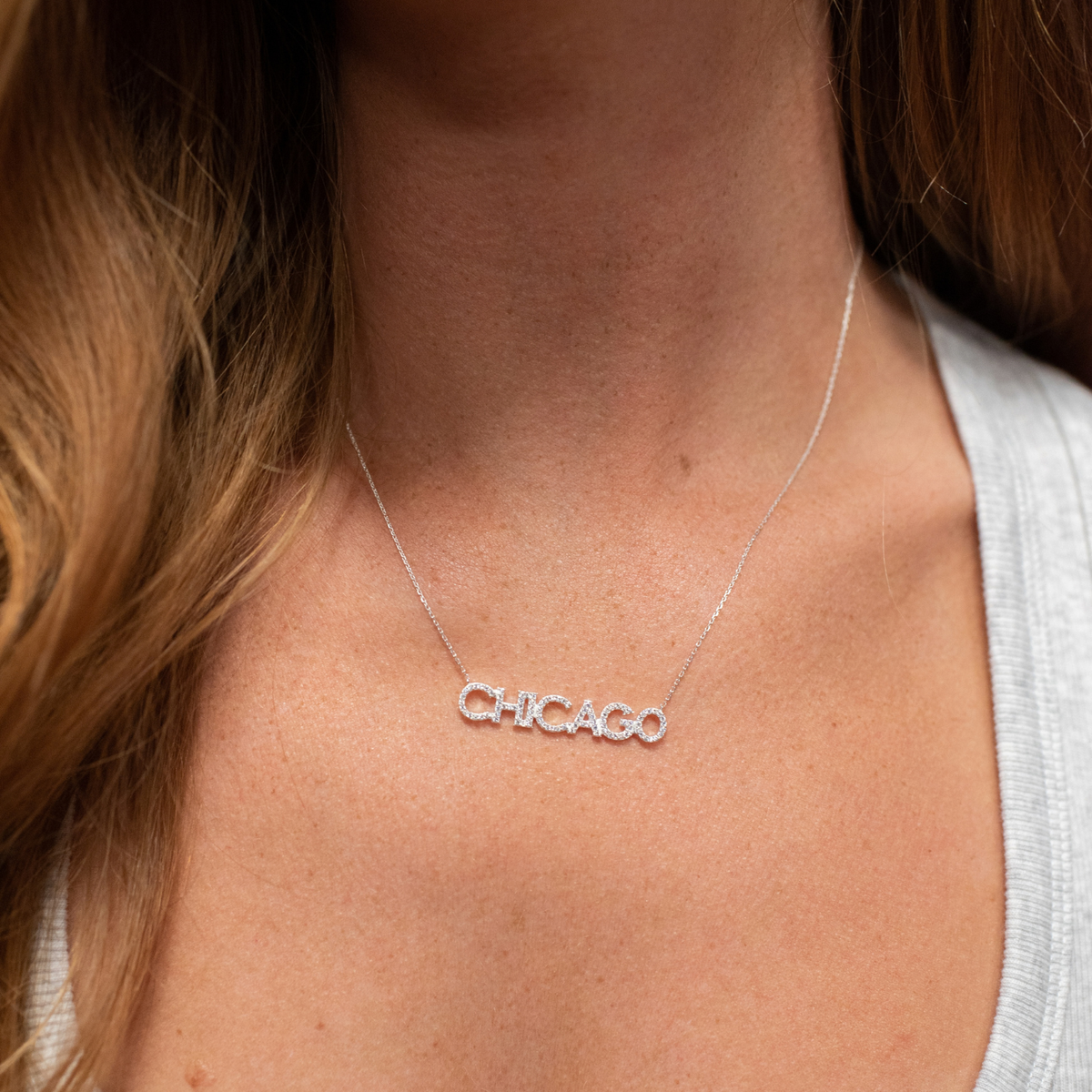 Chicago Blackhawks Pave Necklace