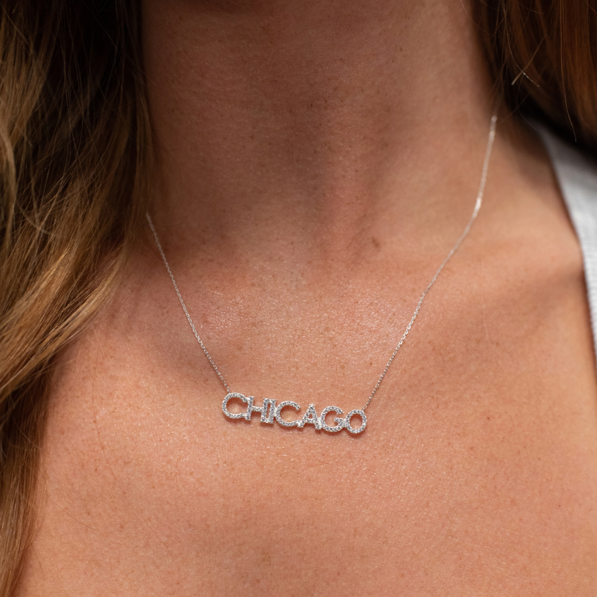 Chicago Blackhawks Pave Necklace
