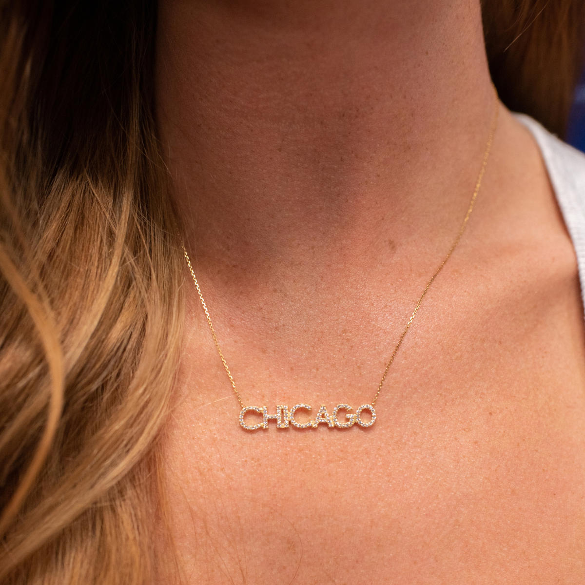 Chicago Blackhawks Pave Necklace