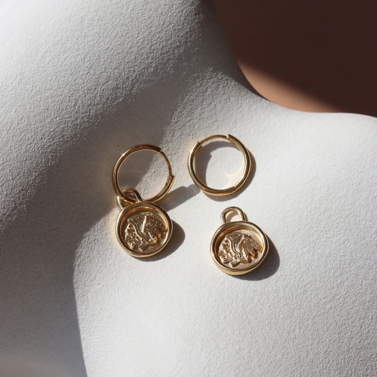 Chicago Blackhawks  Wax Seal Charm Hoop Earrings