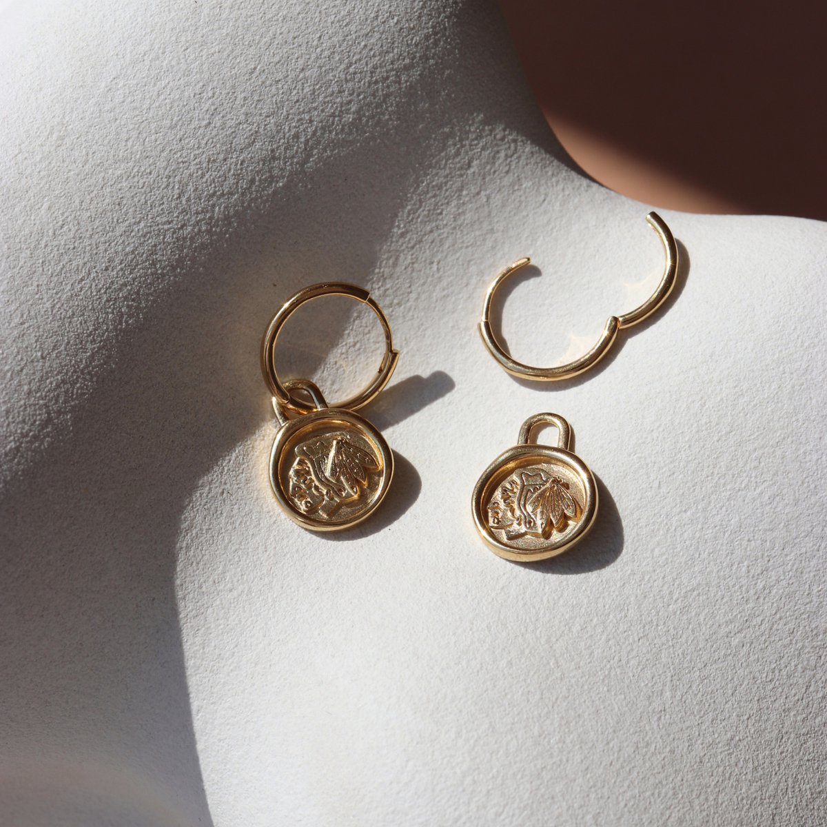 Chicago Blackhawks  Wax Seal Charm Hoop Earrings