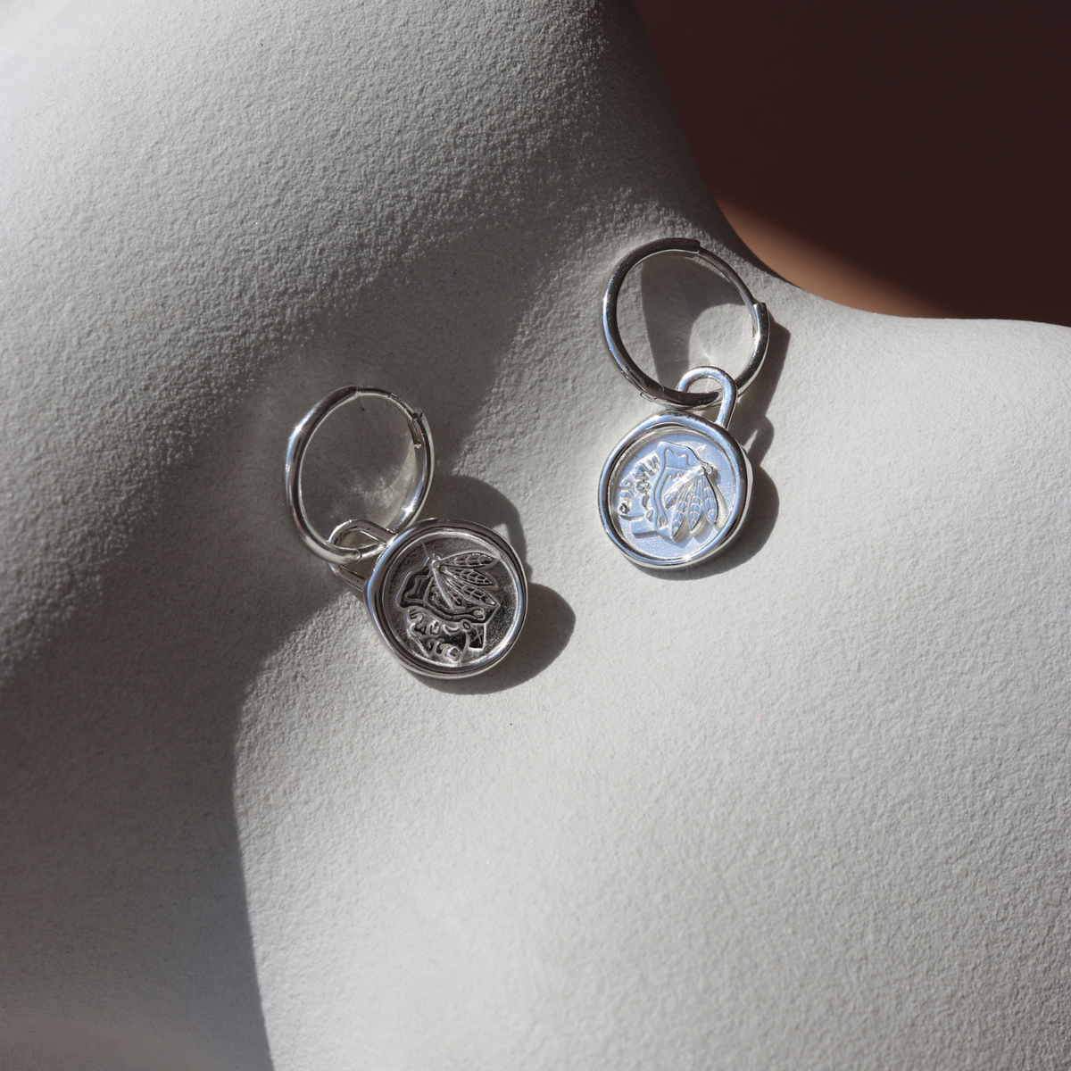 Chicago Blackhawks  Wax Seal Charm Hoop Earrings