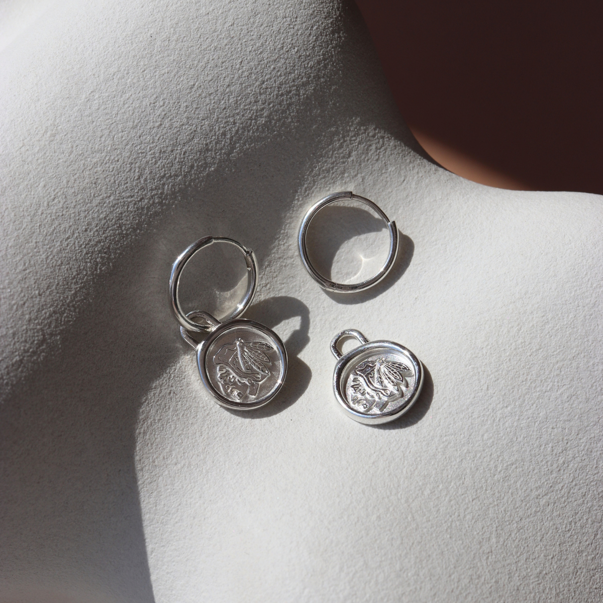 Chicago Blackhawks  Wax Seal Charm Hoop Earrings