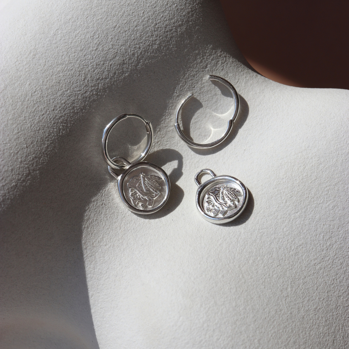 Chicago Blackhawks  Wax Seal Charm Hoop Earrings
