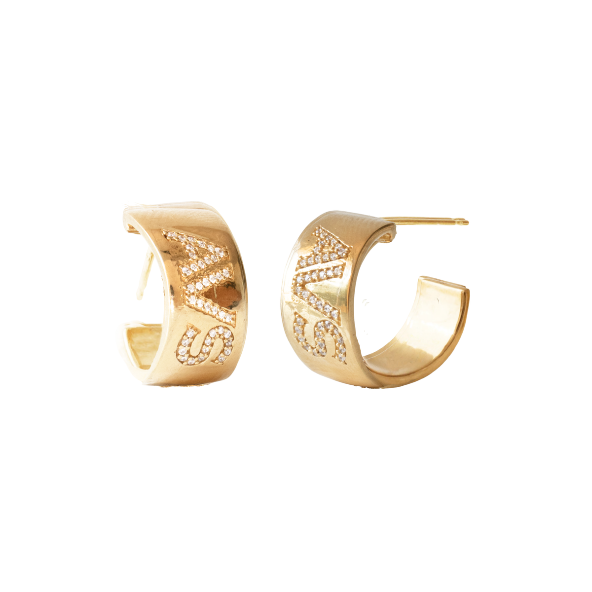 Colorado Avalanche Pave Cigar Band Hoop Earrings