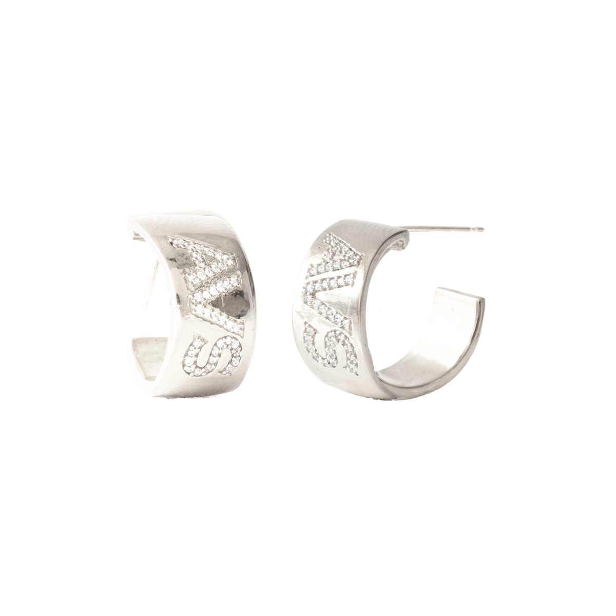 Colorado Avalanche Pave Cigar Band Hoop Earrings