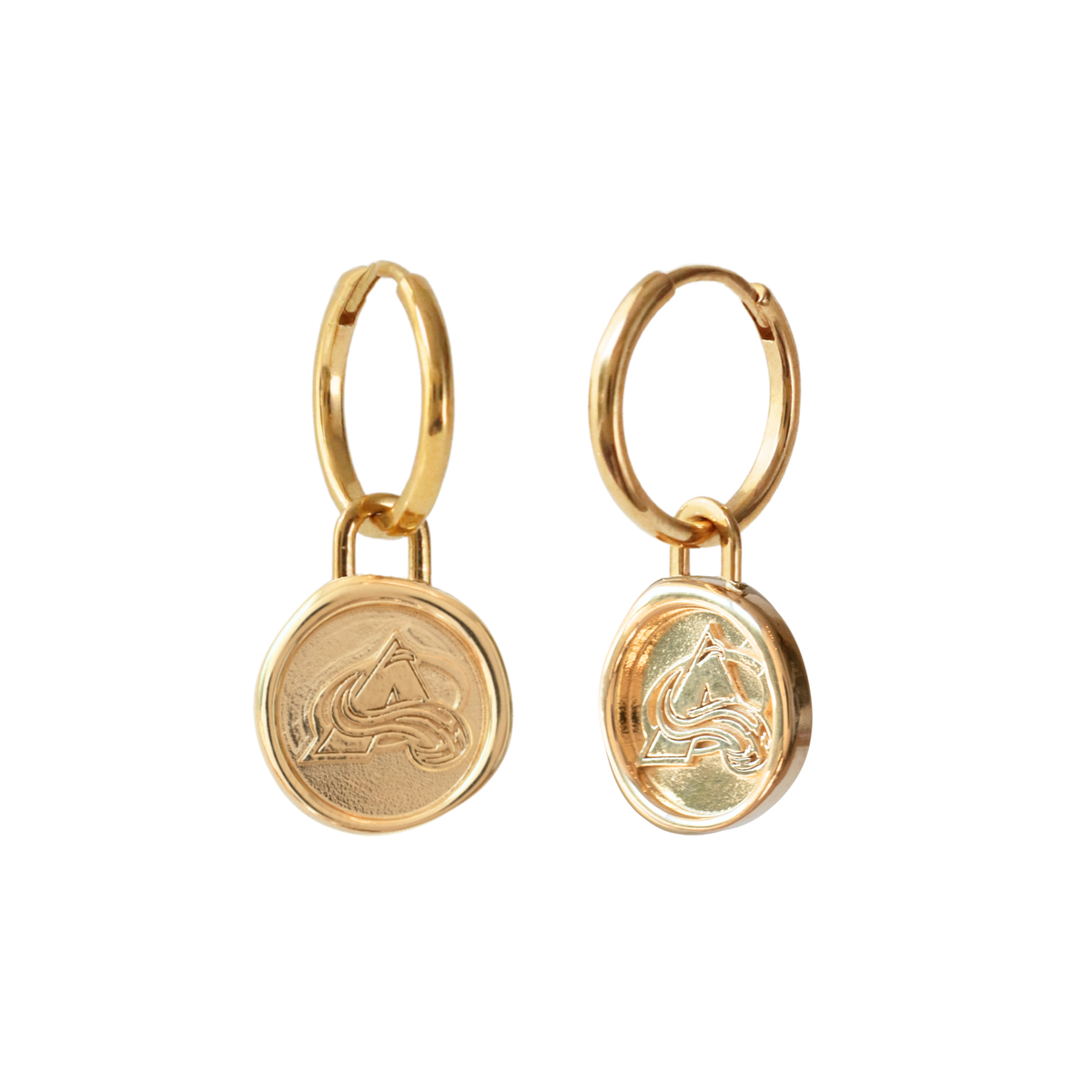 Colorado Avalanche Wax Seal Charm Hoop Earrings