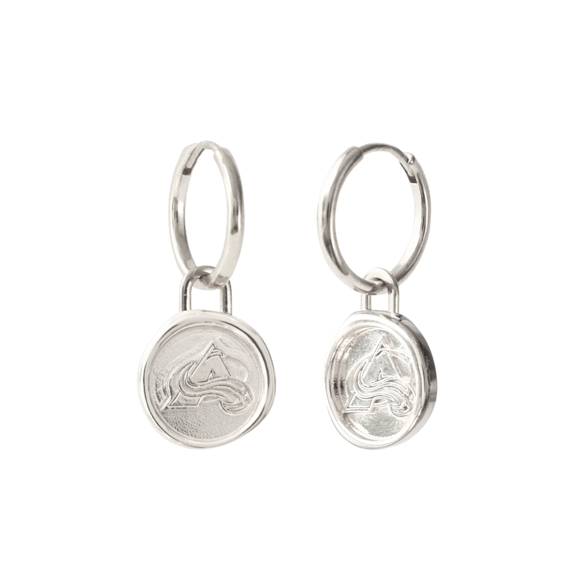 Colorado Avalanche Wax Seal Charm Hoop Earrings