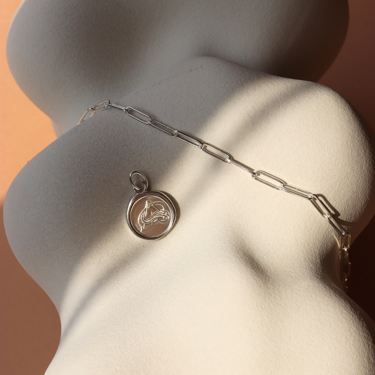 Colorado Avalanche Wax Seal Oval Link Pendant Necklace