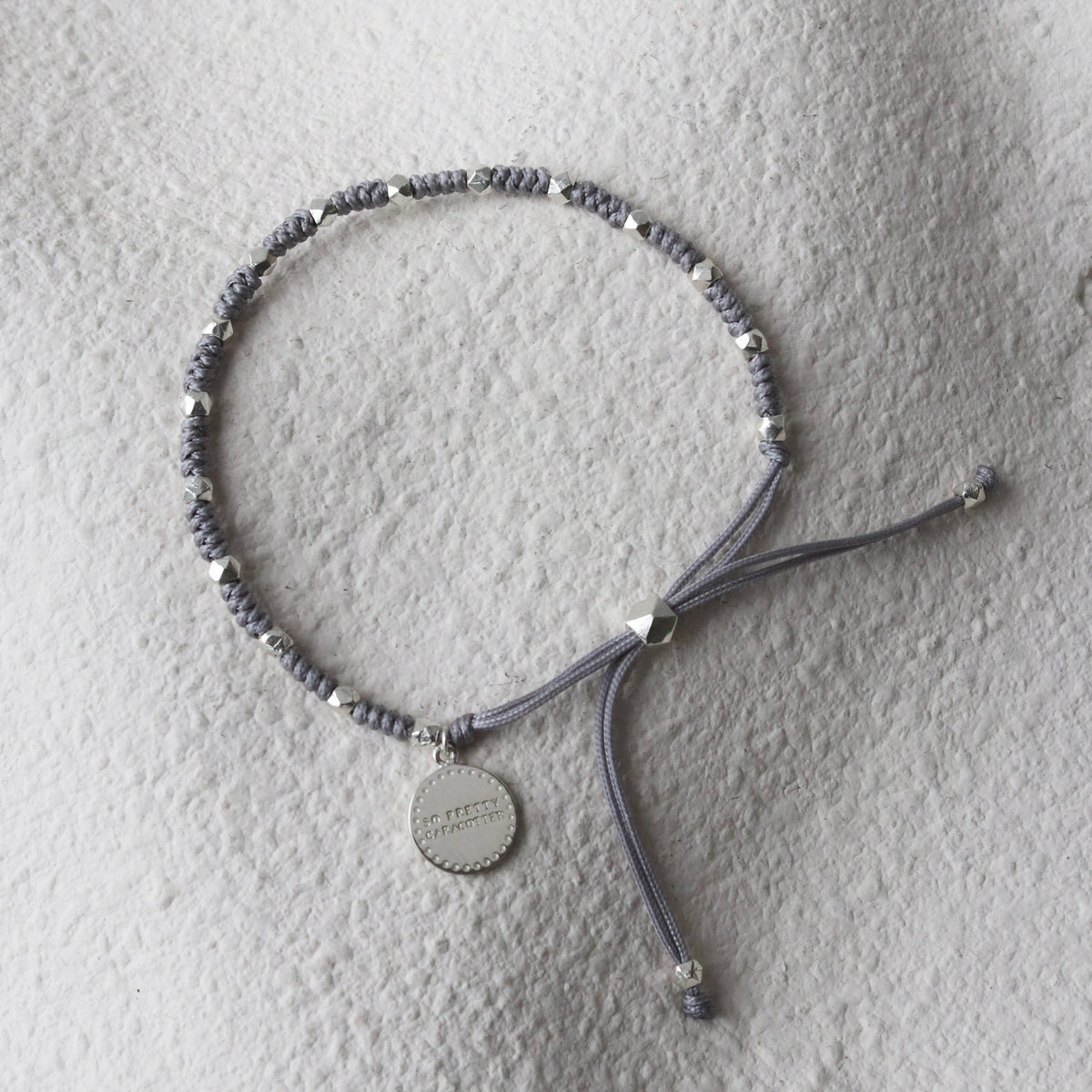 Joy Adjustable Friendship Bracelet - Grey